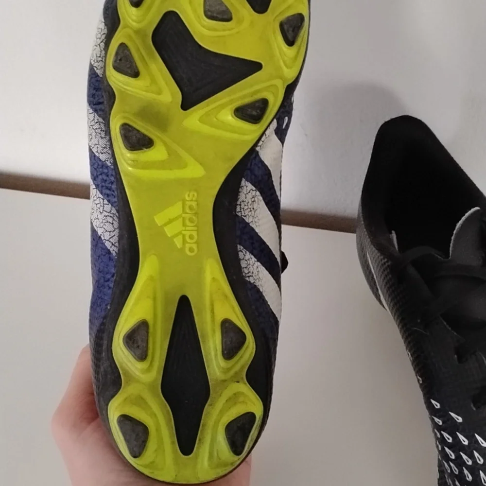 Adidas Black and Blue Cleats with White Stripes - Picture 5 of 8